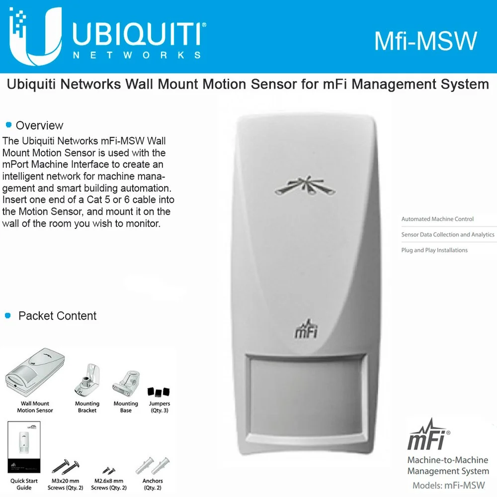UBN-MFI-MSW · Ubiquiti mFi-MSW sensor movimiento pared